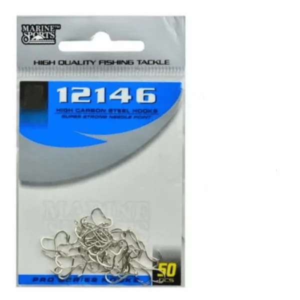 Anzol 12146 Nickel - Tamanhos 12 - 10 - 08 - 06 - 04 - 02 - 1/0 - 2/0 - 3/0 - 4/0- com 50 e 25 unidades - Marine Sports