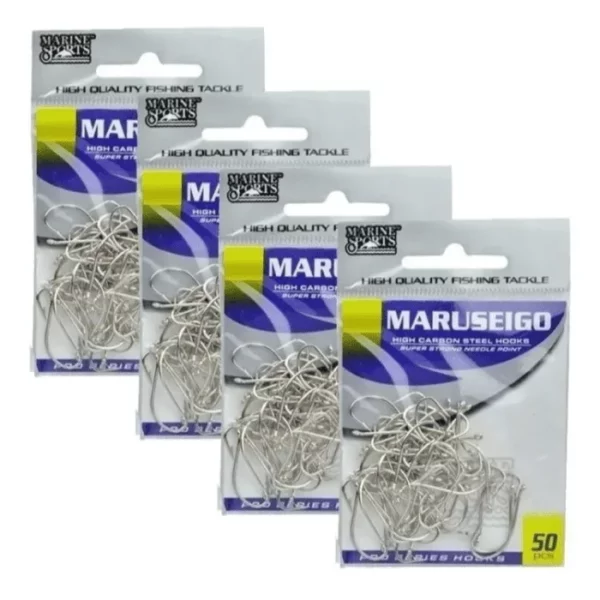 Anzol Maruseigo Nickel 06-30 - Pacote com 50, 25, 15, 10 unidades - Marine Sports